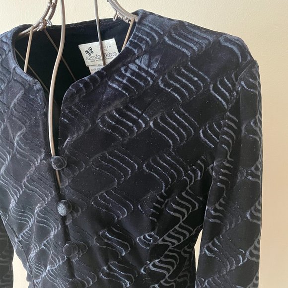 Vintage Black Velvet Whimsigoth Top Marie-Claire 1990s Made in Canada - Picture 9 of 9